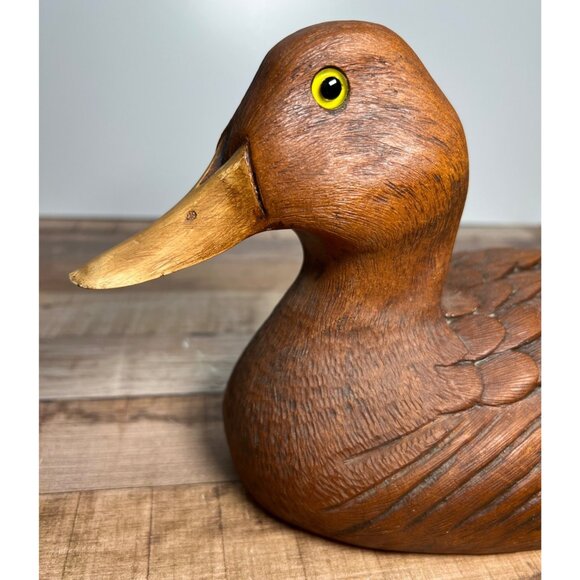 Handcrafted Bluebill Duck Wooden Sculpture By Dr. J.C. Huber 1983 Collectible De - Picture 2 of 5